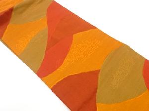 アンティーク　手織り紬遠山に草花模様織り出し名古屋帯